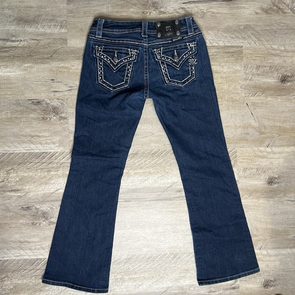 Miss Me Mid-Rise Bootcut Jeans Size 25| Buckle Rhinestone Detail| Y2K Western - Picture 3 of 8